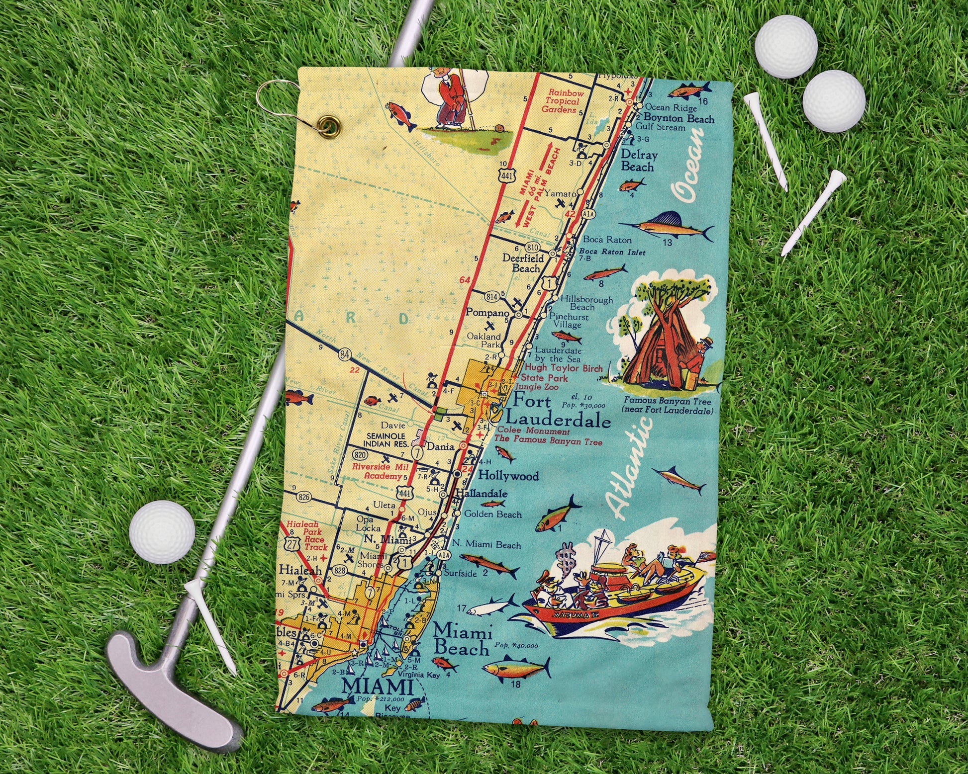Fort Lauderdale Florida golf towel primary image