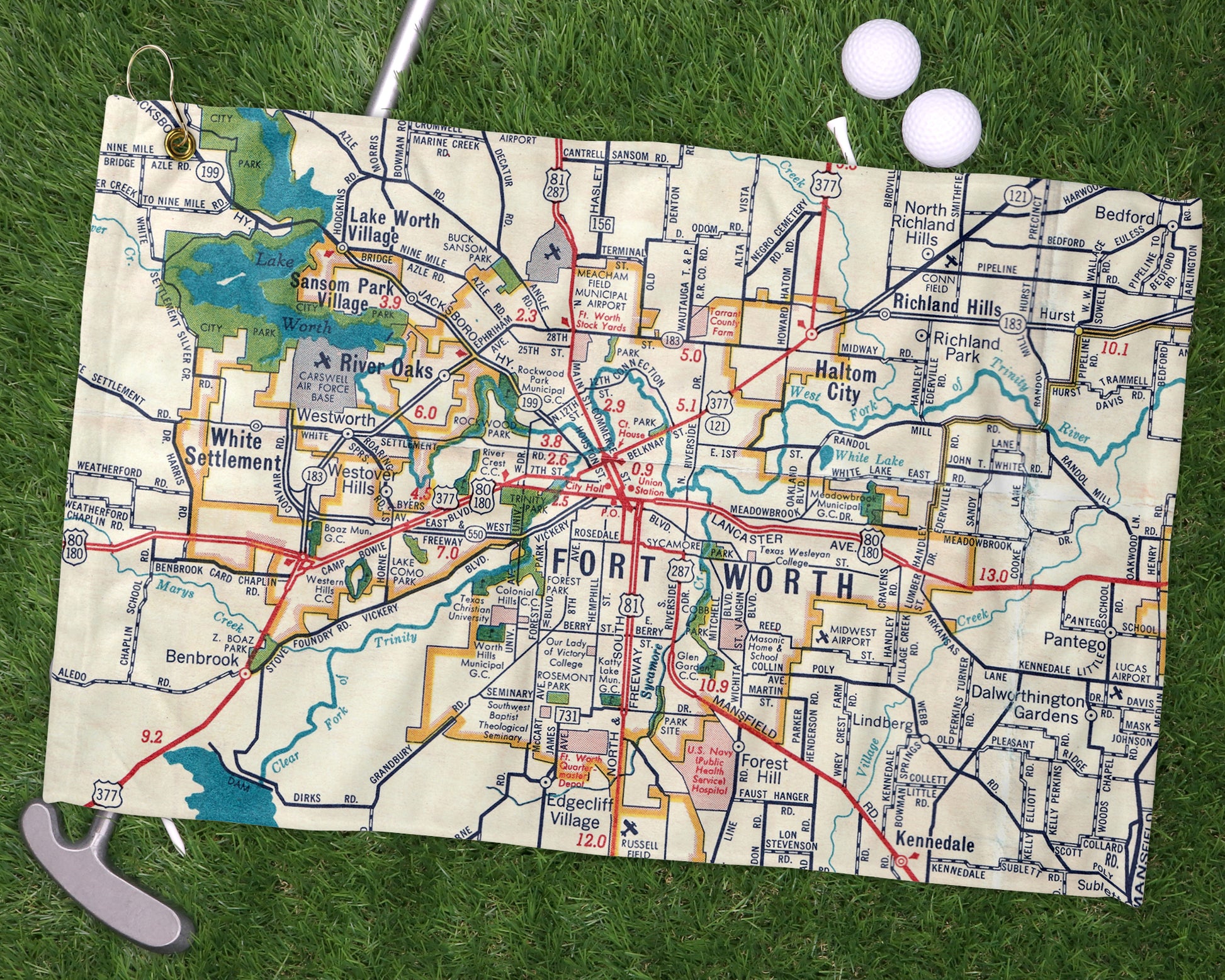 Fort Worth Texas golf towel primary image