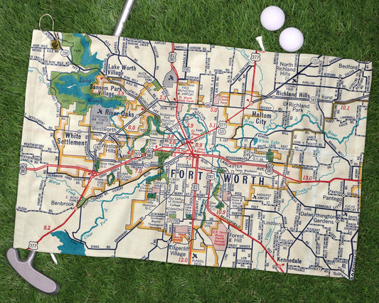 Fort Worth Texas golf towel primary image