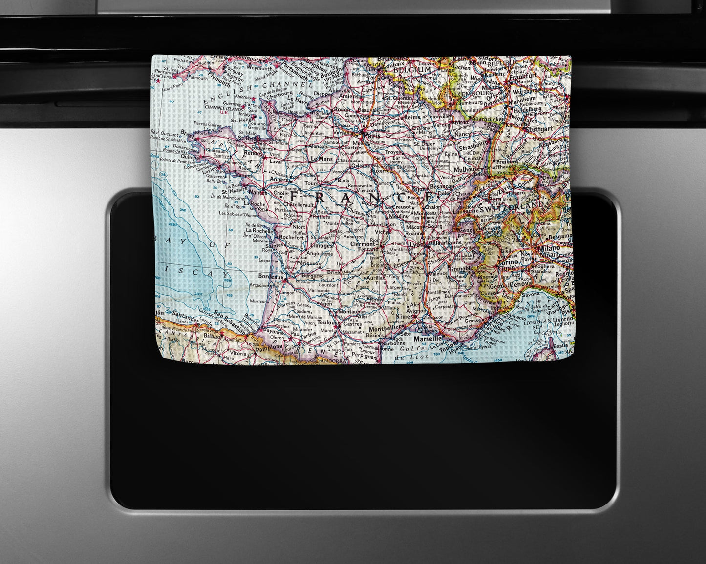 France Map Tea Towel | Waffle-Weave Kitchen Towel Gift