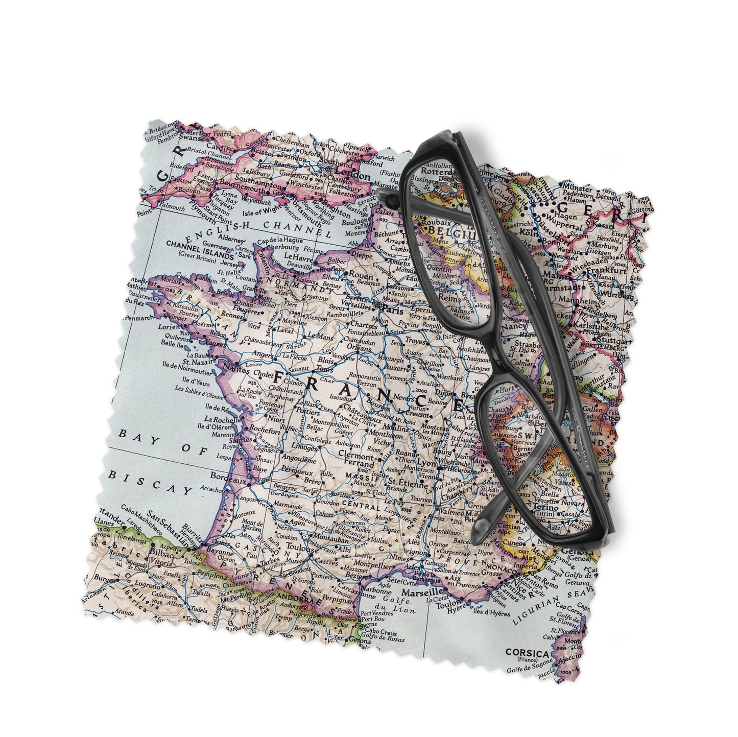 France Map Lens Cloth | France Microfiber Glasses Cleaner | Travel Gift