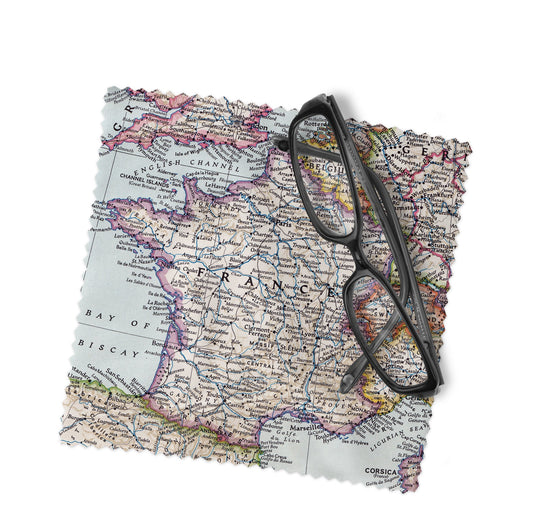 France Map Lens Cloth | France Microfiber Glasses Cleaner | Travel Gift