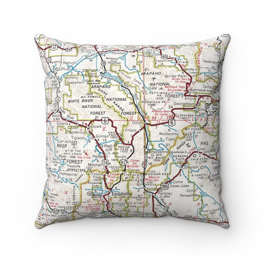 Frisco Colorado vintage map pillow
