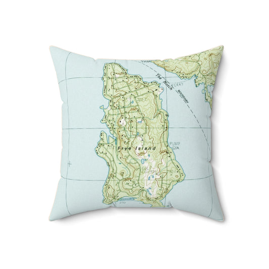 Frye Island Maine vintage map pillow