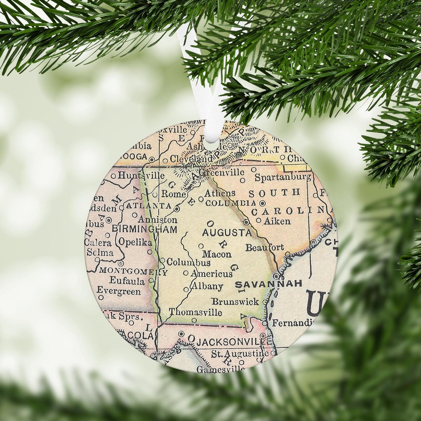 Georgia Vintage Map Ornament