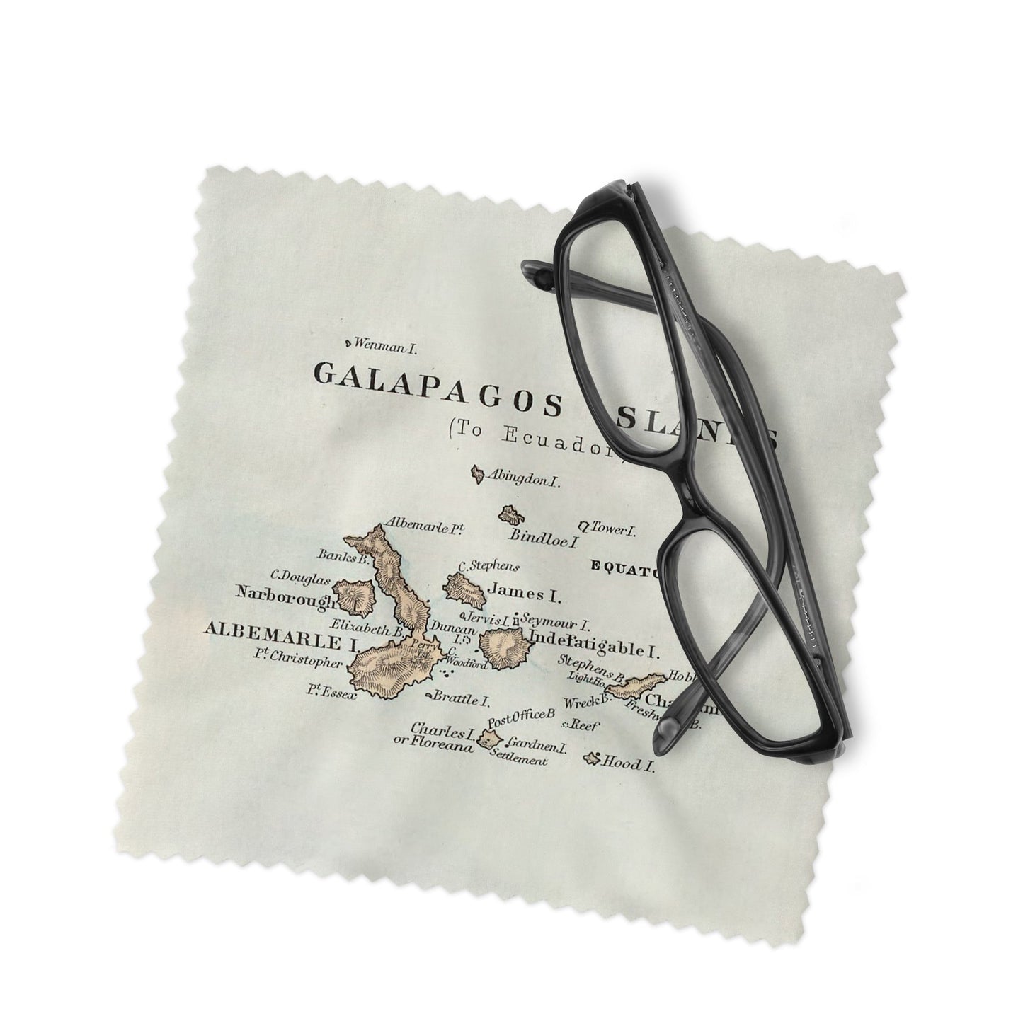 Galapagos Islands Map Lens Cloth | Galapagos Microfiber Glasses Cleaner | Travel Gift