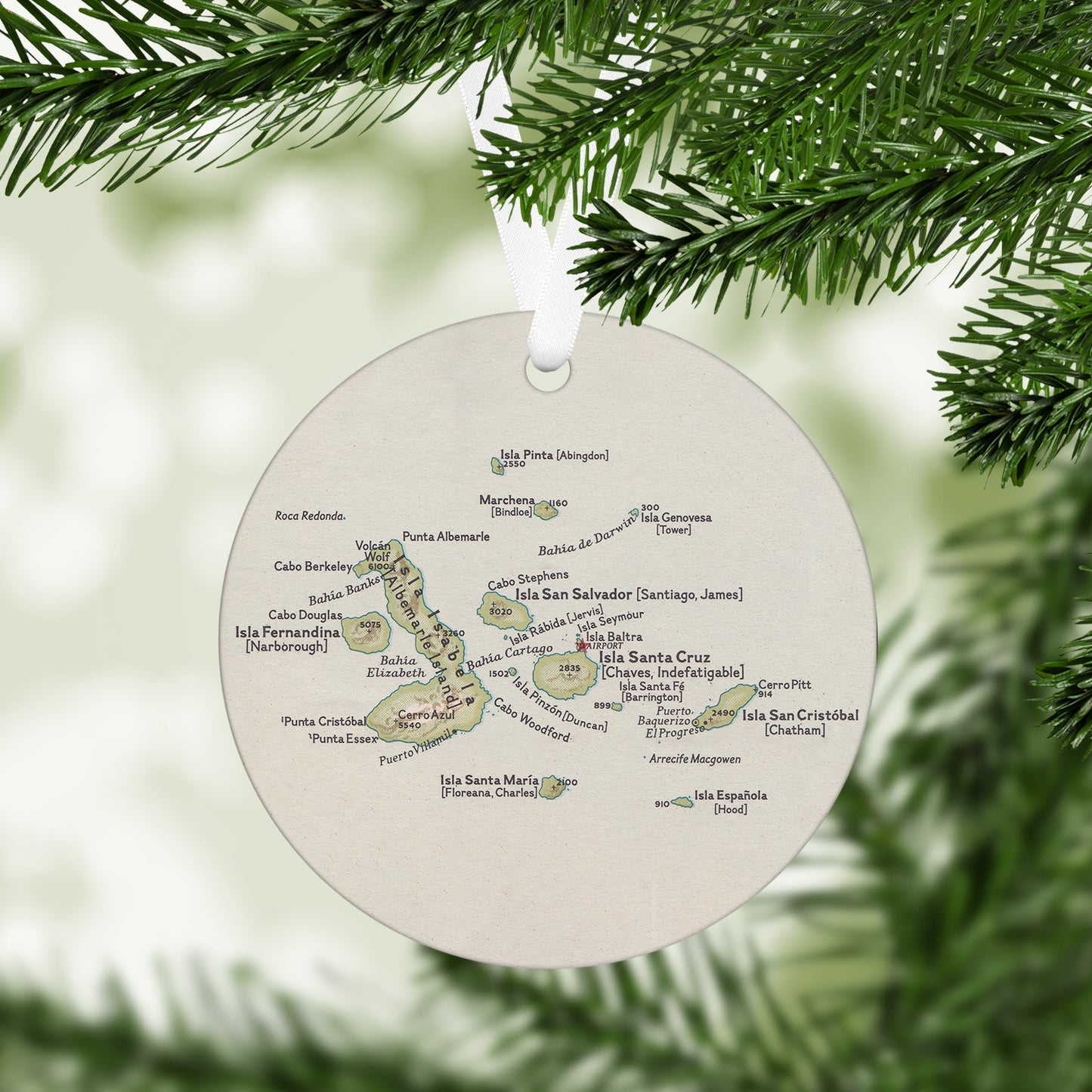 Galapagos Islands Vintage Map Ornament