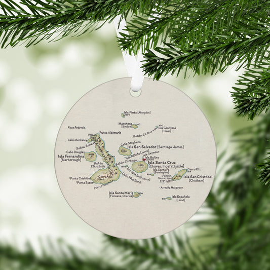 Galapagos Islands Vintage Map Ornament