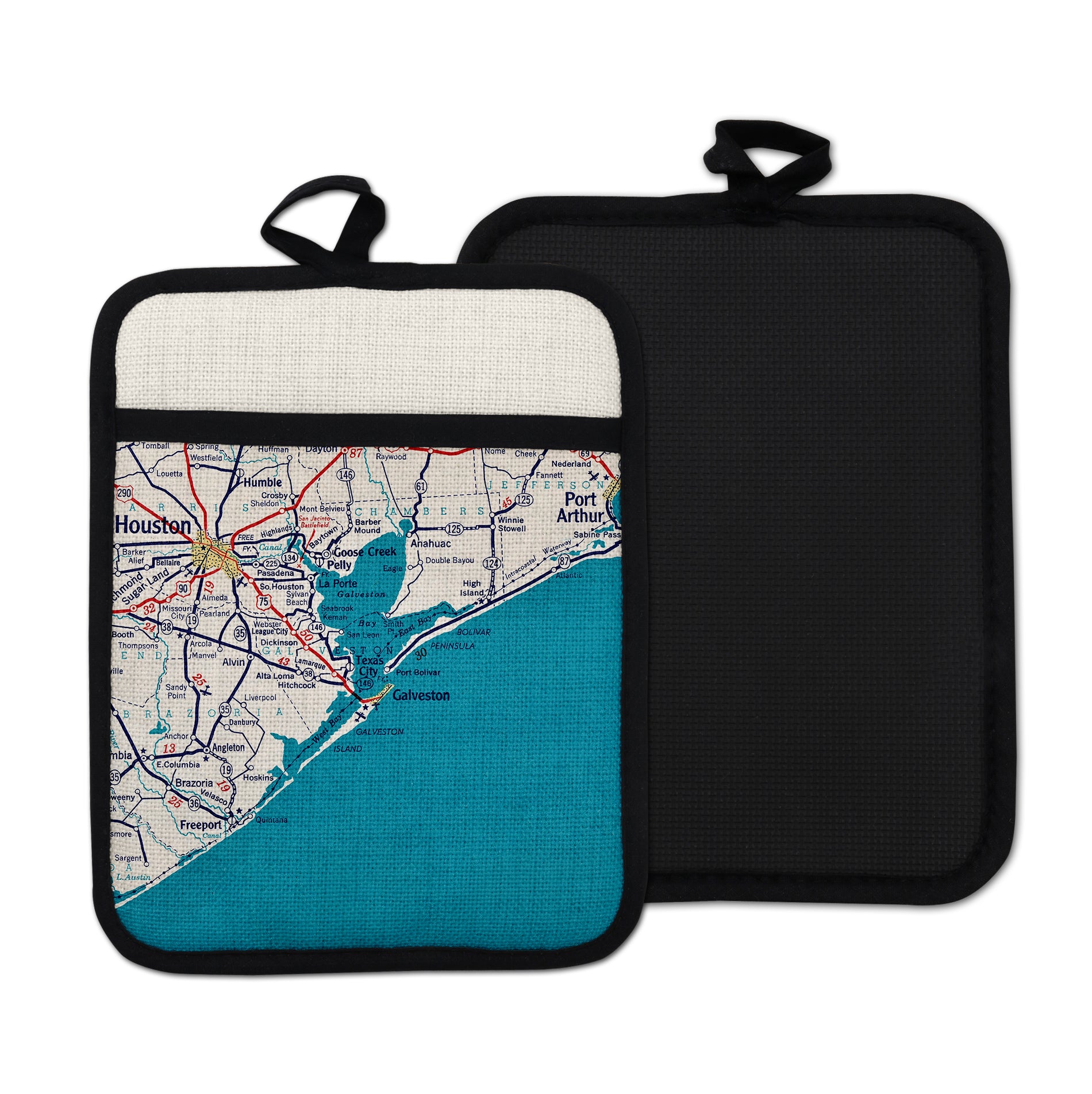 Galveston Texas vintage map hot pad kitchen decor