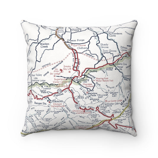 Gatlinburg Tennessee vintage map pillow