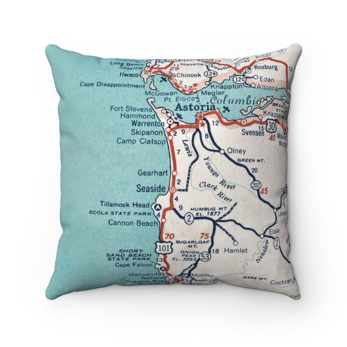Gearhart Oregon vintage map pillow