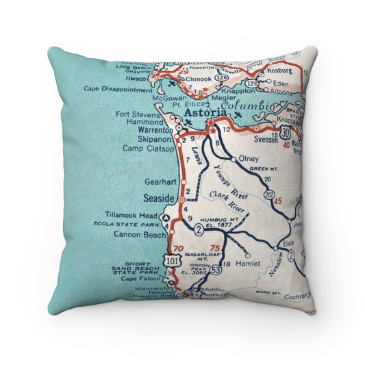 Gearhart Oregon vintage map pillow