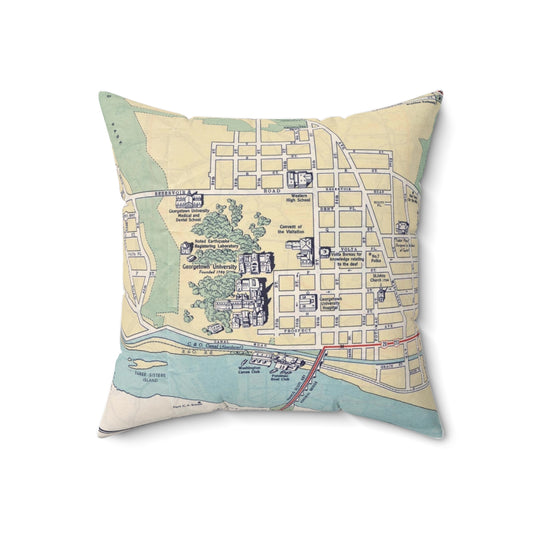 Georgetown University vintage map pillow