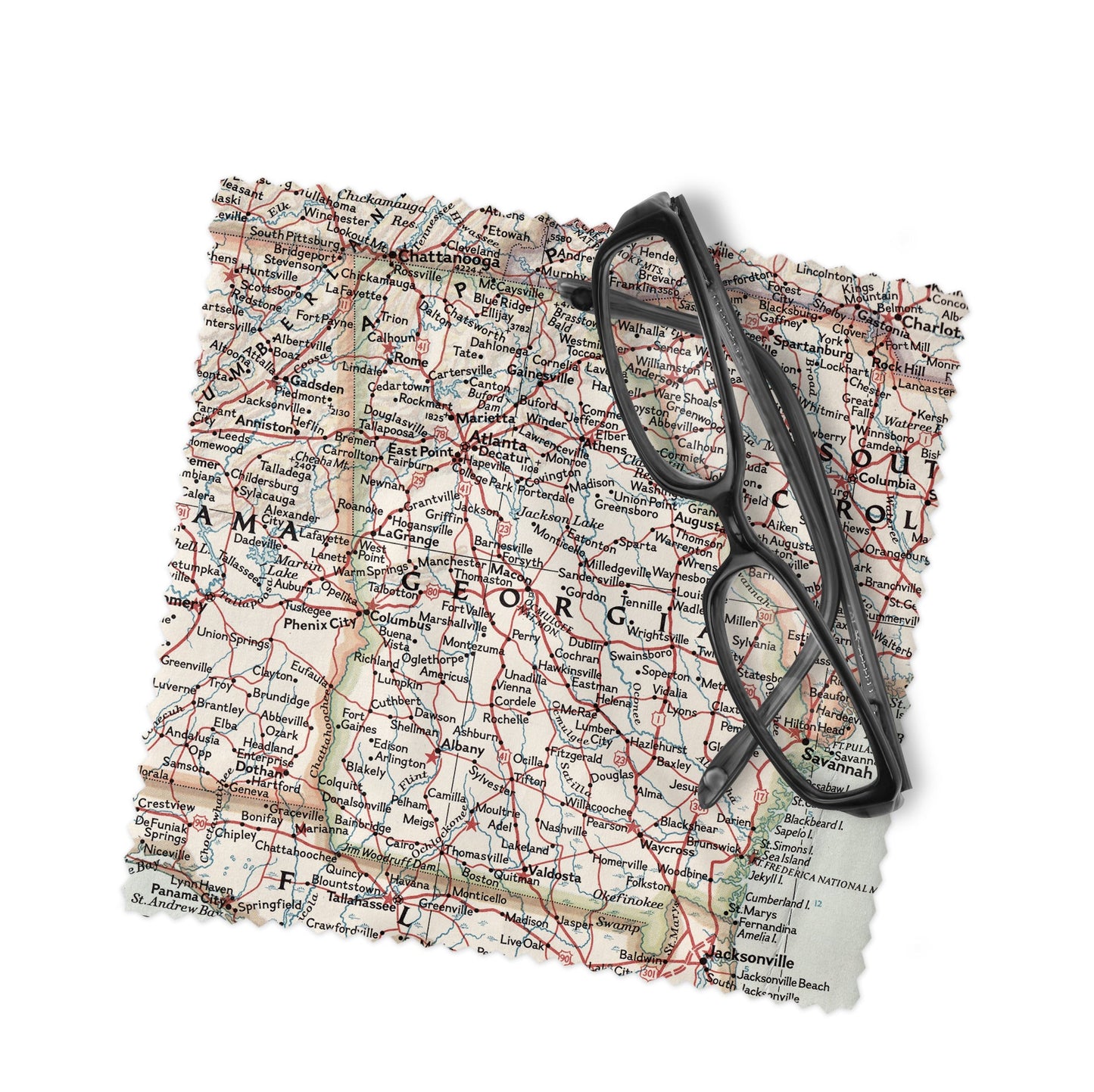 Georgia Map Lens Cloth | Georgia Microfiber Glasses Cleaner | Travel Gift