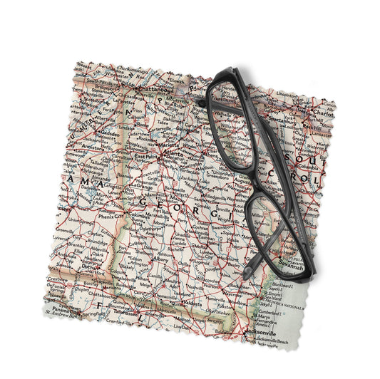 Georgia Map Lens Cloth | Georgia Microfiber Glasses Cleaner | Travel Gift