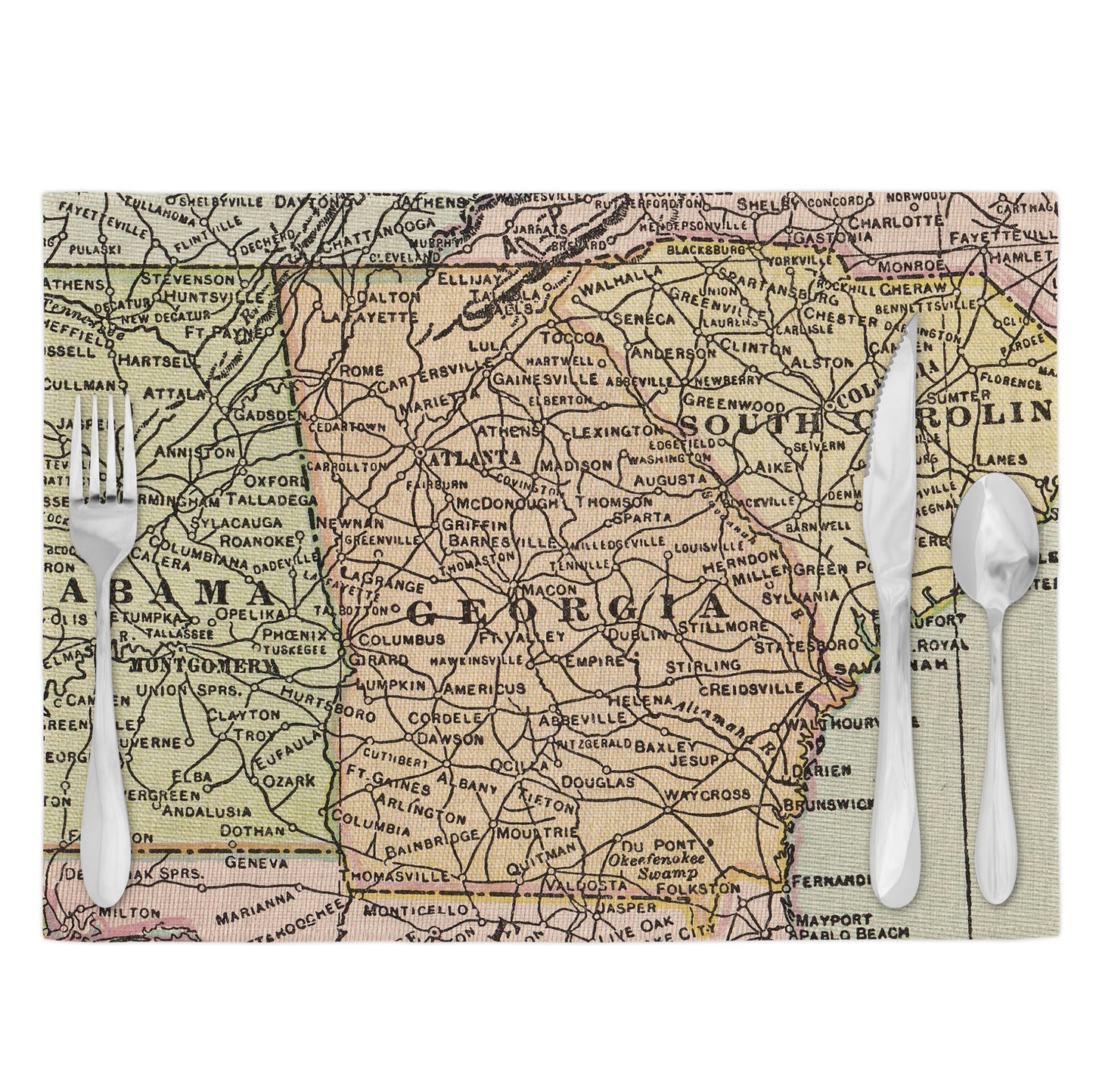 Georgia Vintage Map Placemats Set of 4