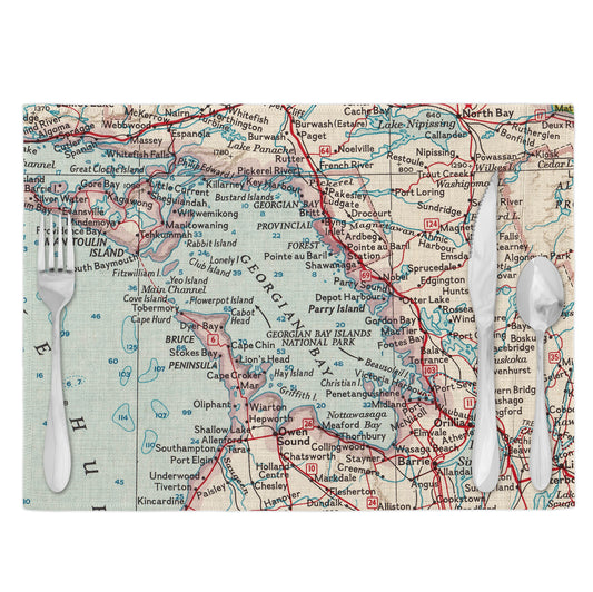 Georgian Bay Vintage Map Placemats Set of 4