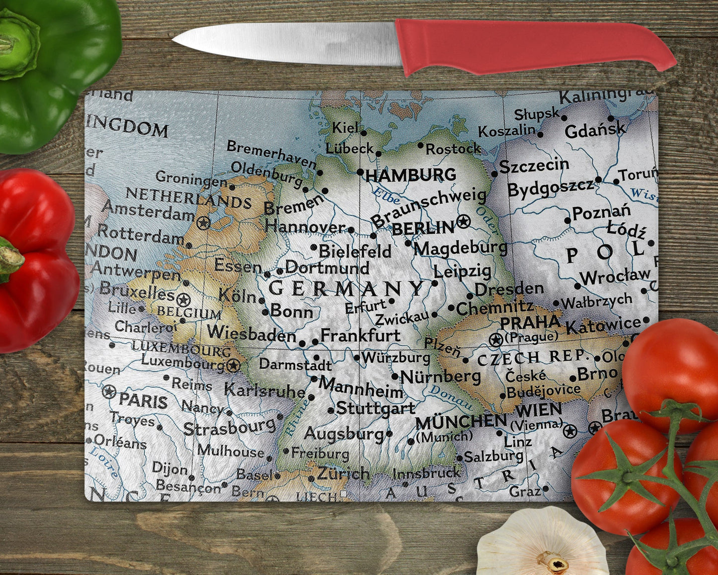 Germany Map Cutting Board | Travel Gift | Kitchen Decor