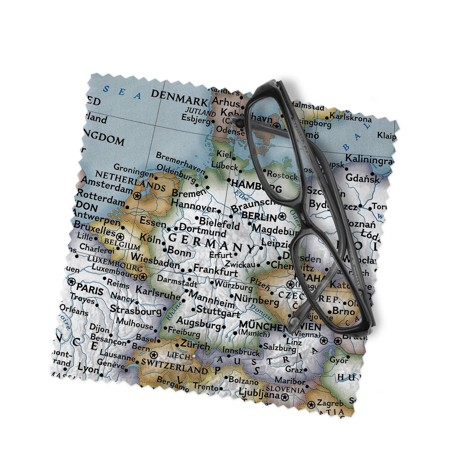 Germany Map Lens Cloth | Germany Microfiber Glasses Cleaner | Travel Gift