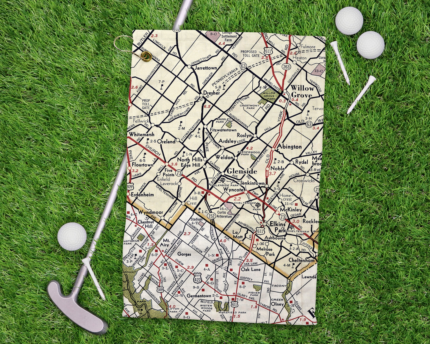 Glenside Pennsylvania golf towel primary image