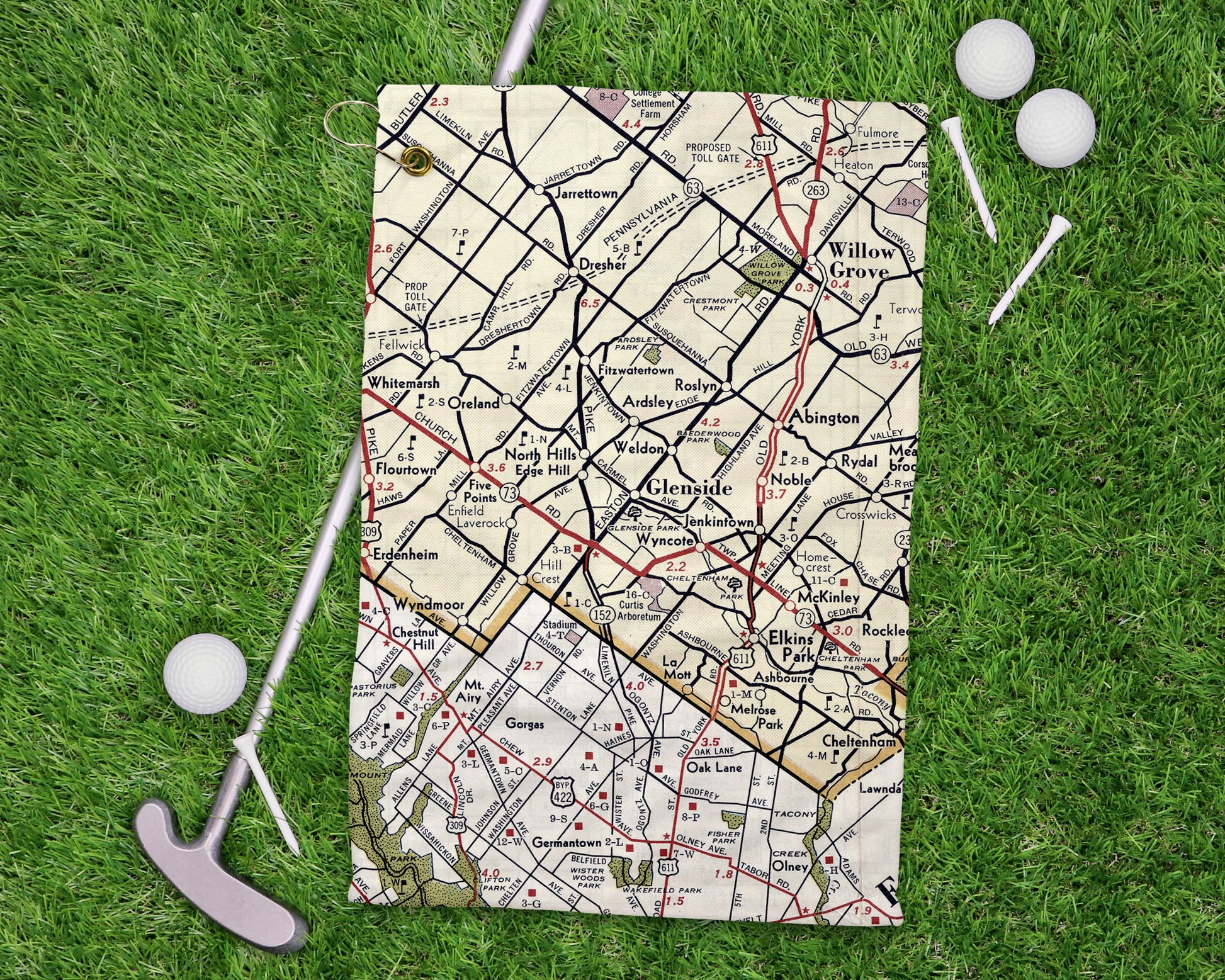 Glenside Pennsylvania golf towel primary image