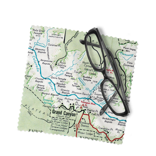 Grand Canyon National Park Map Lens Cloth | Grand Canyon Microfiber Glasses Cleaner | Travel Gift