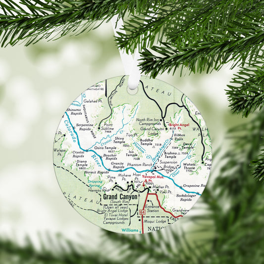 Grand Canyon National Park Vintage Map Ornament