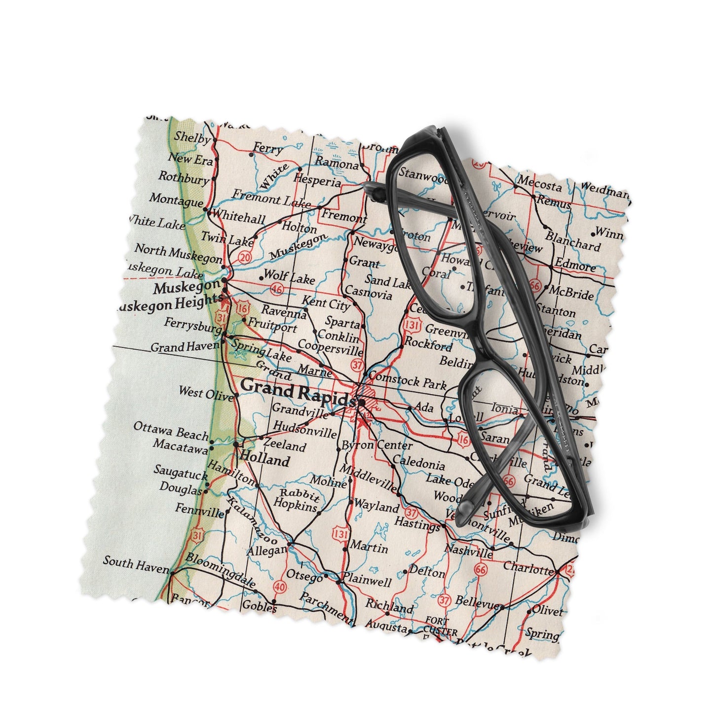 Grand Rapids Michigan Map Lens Cloth | Grand Rapids Microfiber Glasses Cleaner | Travel Gift