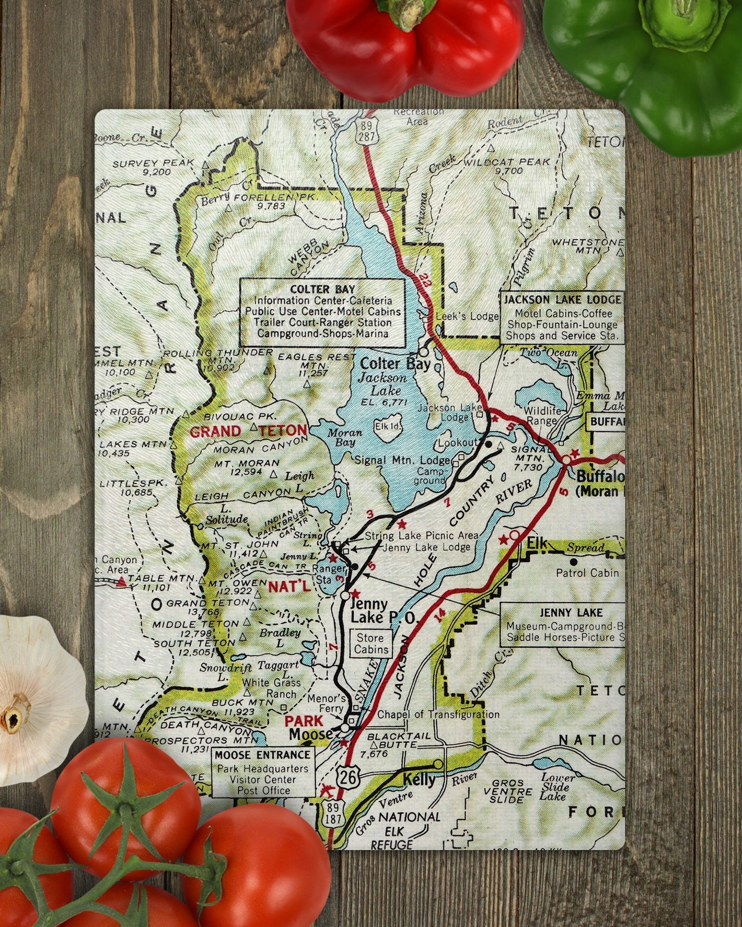 Grand Teton National Park Map Cutting Board | Travel Gift | Kitchen Decor