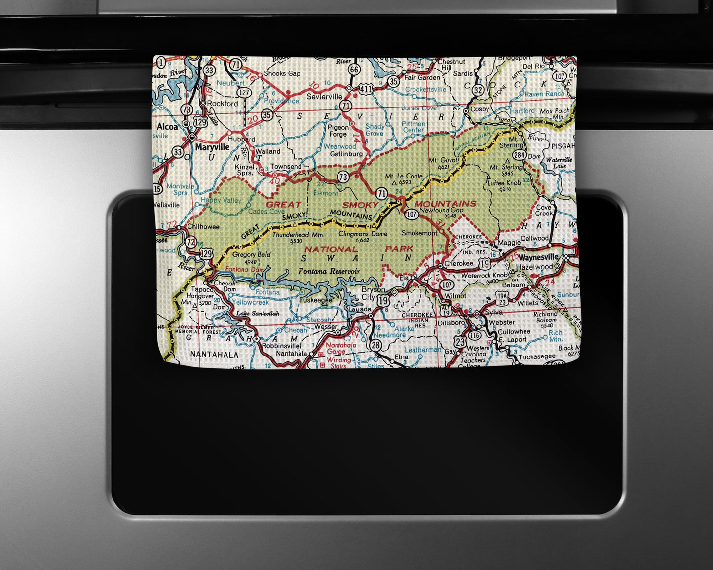 Great Smoky Mountains National Park Vintage Map Kitchen Towel