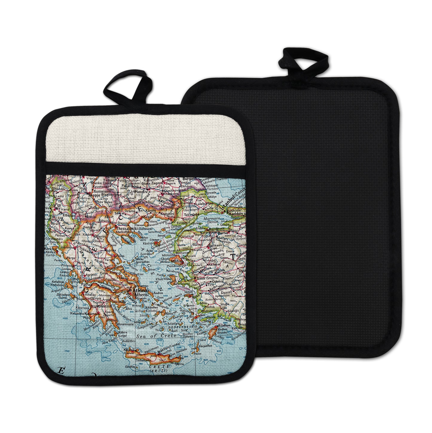 Greece vintage map hot pad kitchen decor