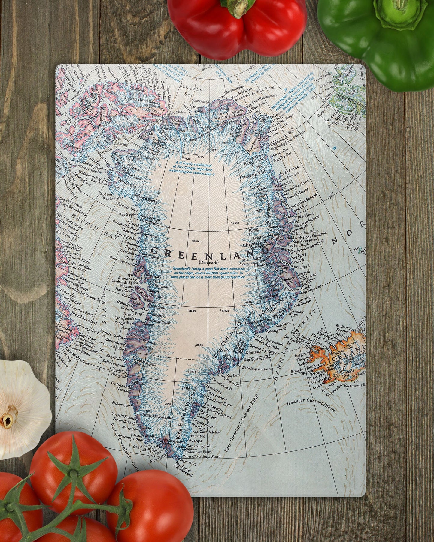 Greenland Map Cutting Board | Travel Gift | Kitchen Decor