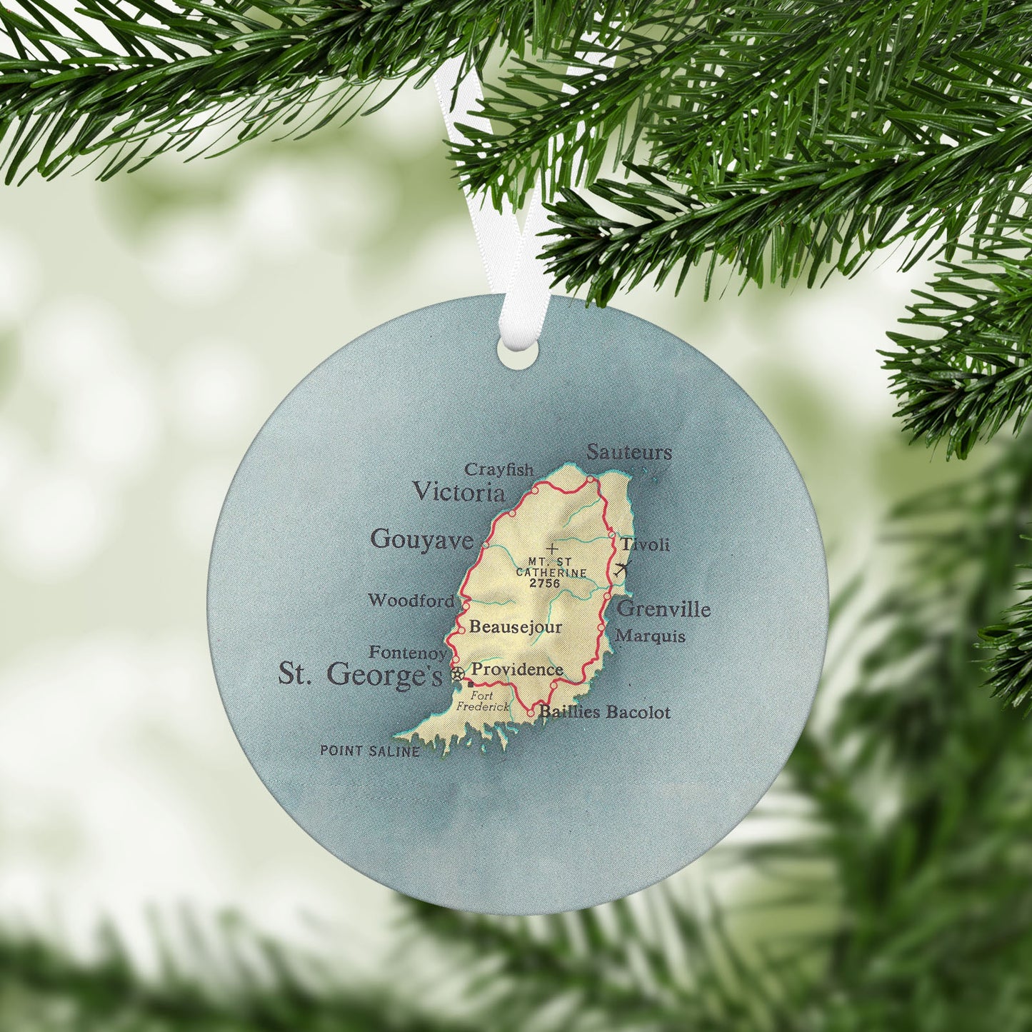 Grenada Vintage Map Ornament