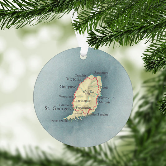 Grenada Vintage Map Ornament
