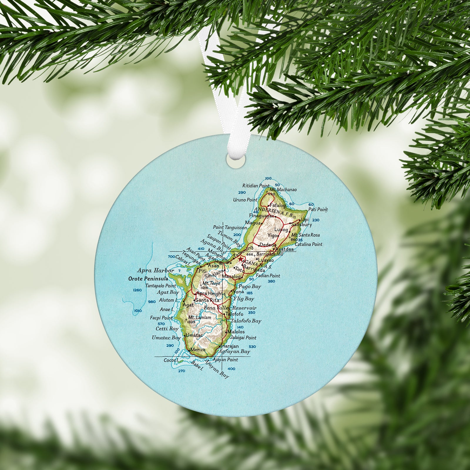 Guam Vintage Map Ornament