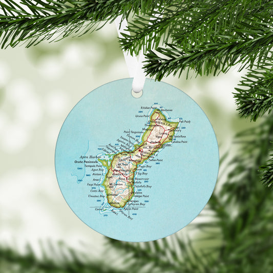Guam Vintage Map Ornament