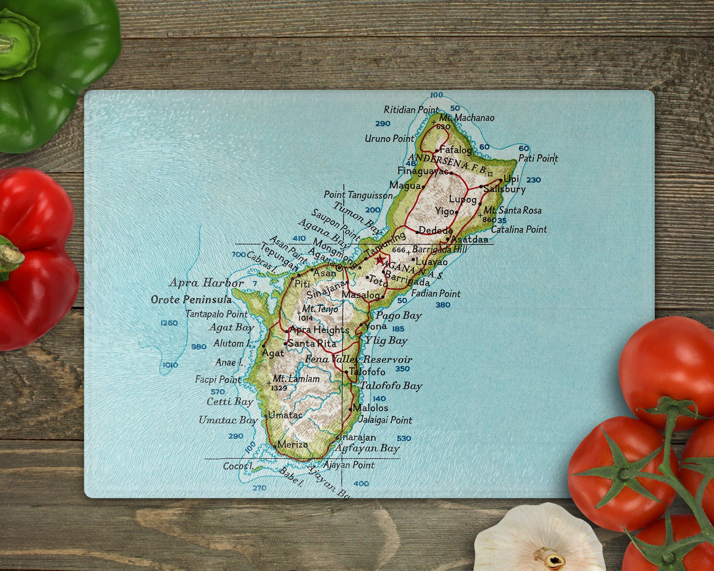 Guam Map Cutting Board | Travel Gift | Kitchen Decor