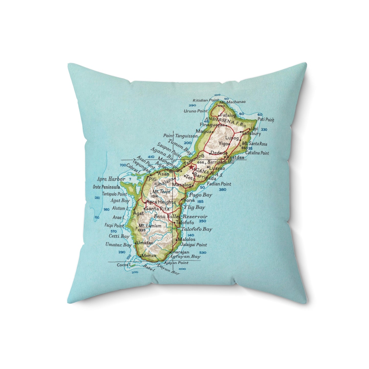 Guam vintage map pillow
