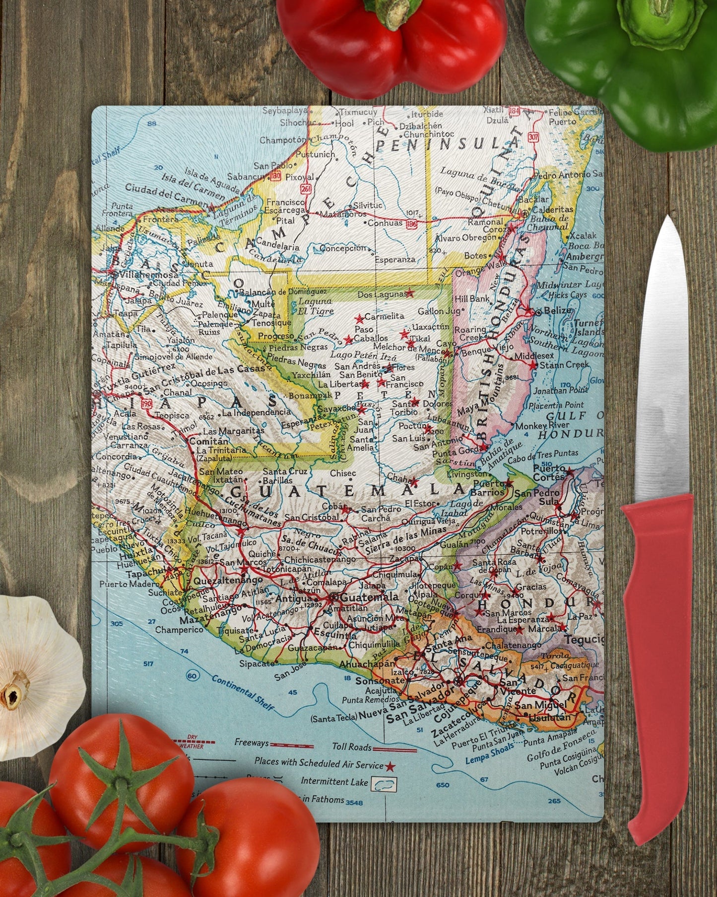 Guatemala Map Cutting Board | Travel Gift | Kitchen Decor