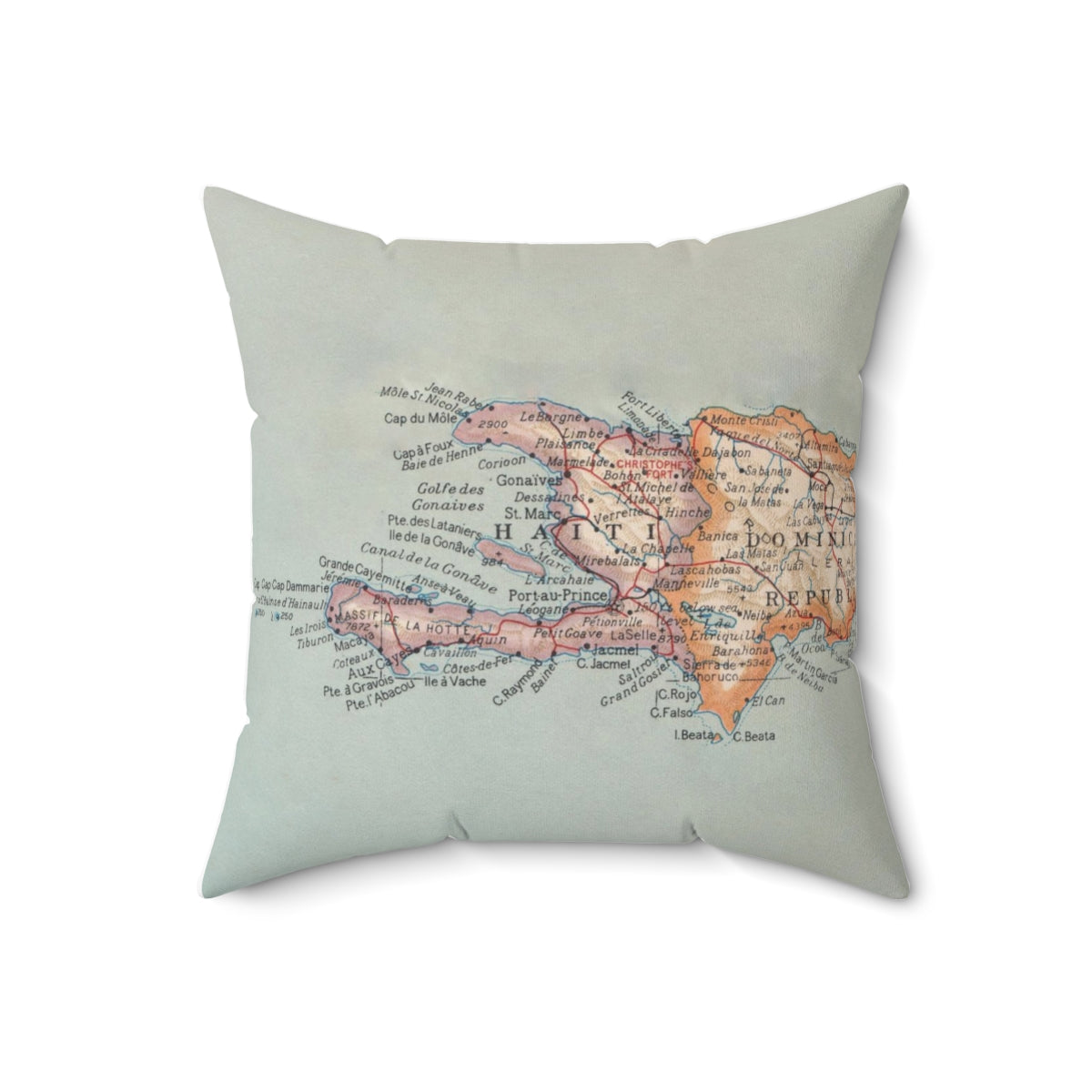 Haiti vintage map pillow