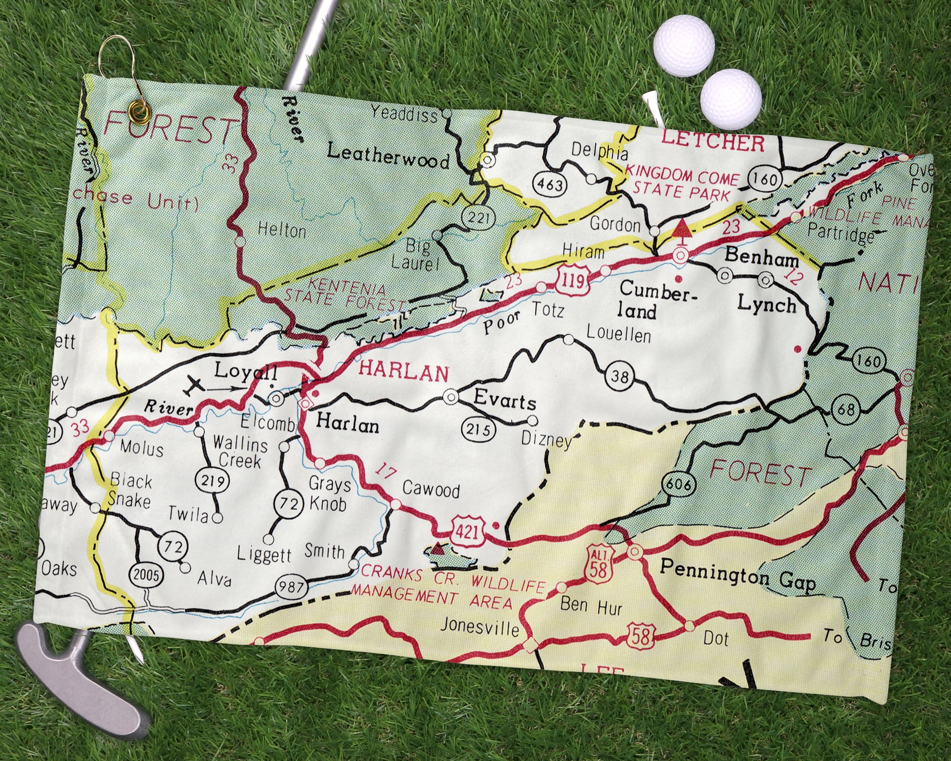 Harlan Kentucky golf towel primary image