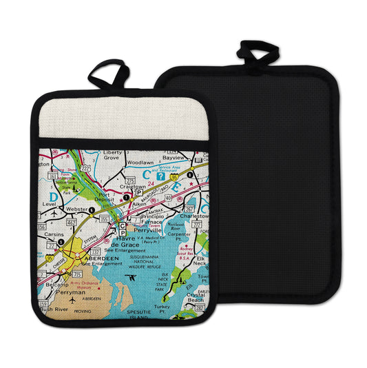 Havre de Grace vintage map hot pad kitchen decor