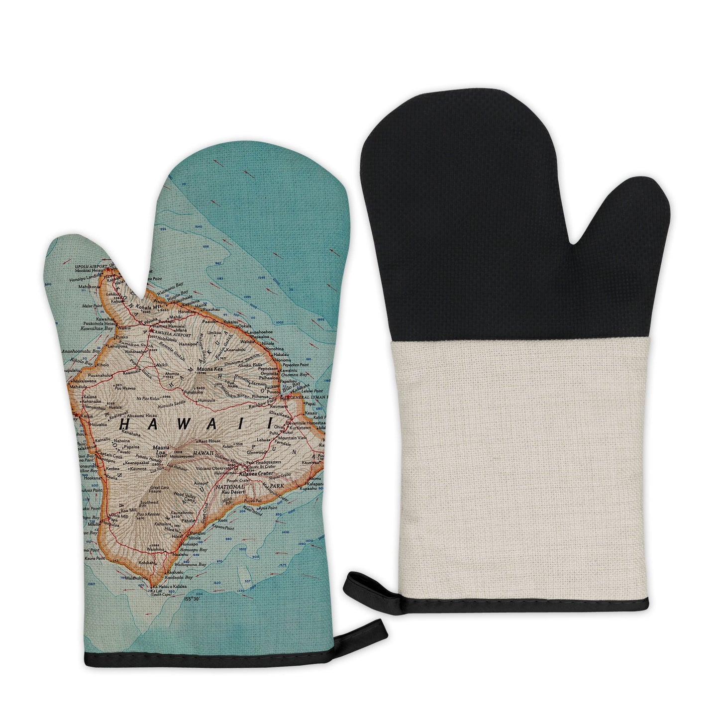 Hawaii Big Island Map Oven Mitt | Vintage-Inspired Kitchen Gift