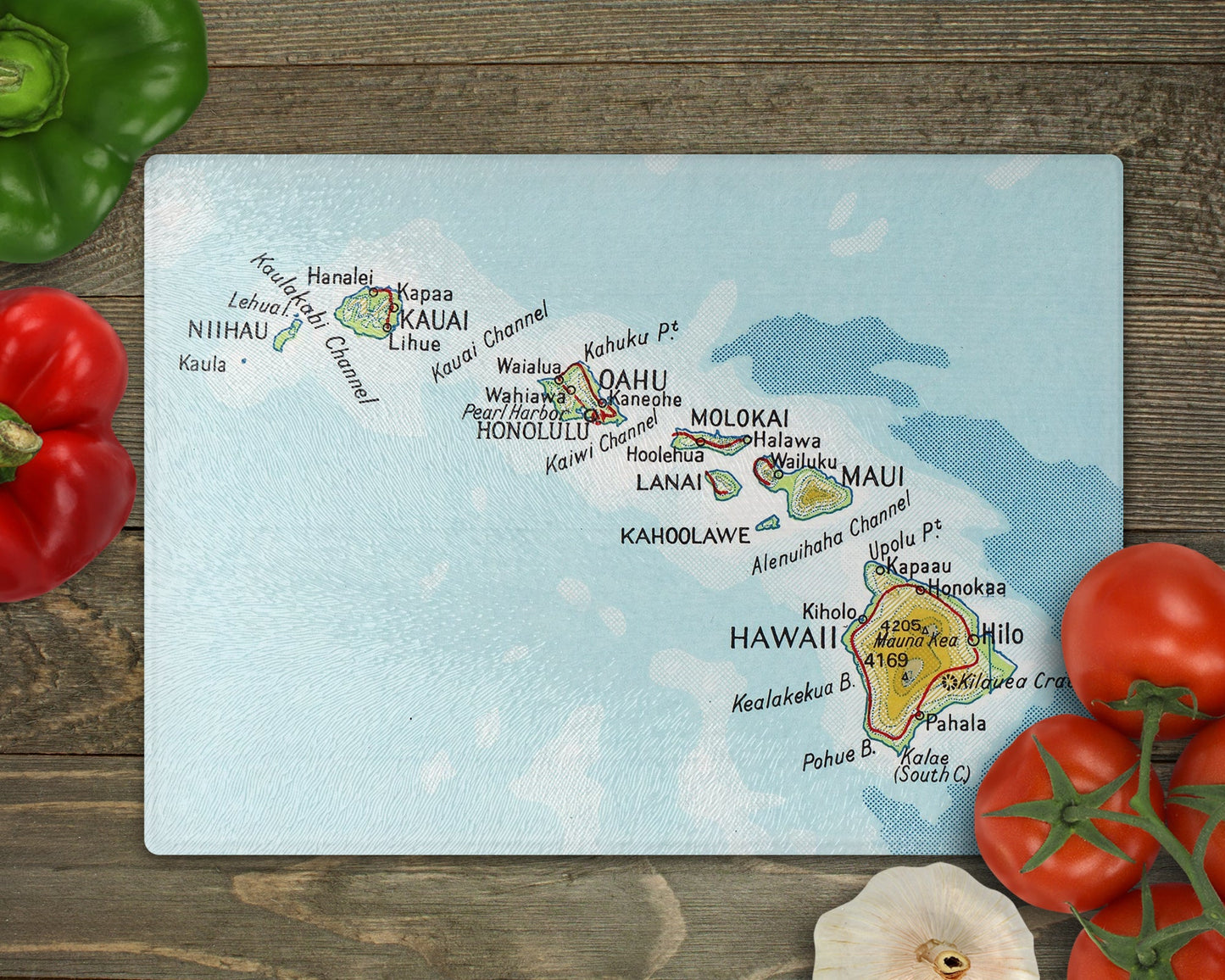 Hawaii Map Cutting Board | Travel Gift | Kitchen Decor