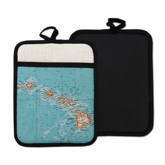 Hawaiian Islands vintage map hot pad kitchen decor