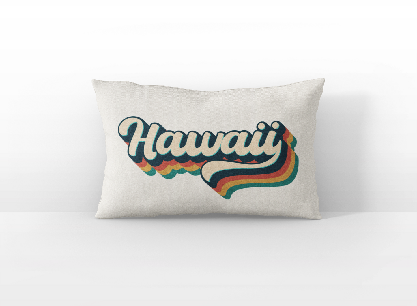 Hawaii retro text lumbar pillow