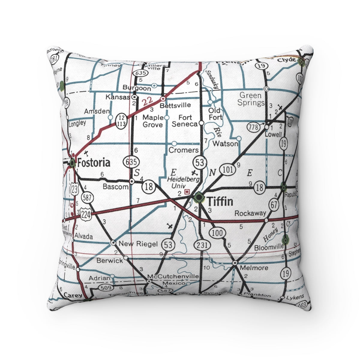 Heidelberg University vintage map pillow