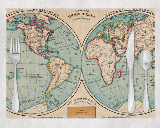 World Vintage Map Placemats Set of 4