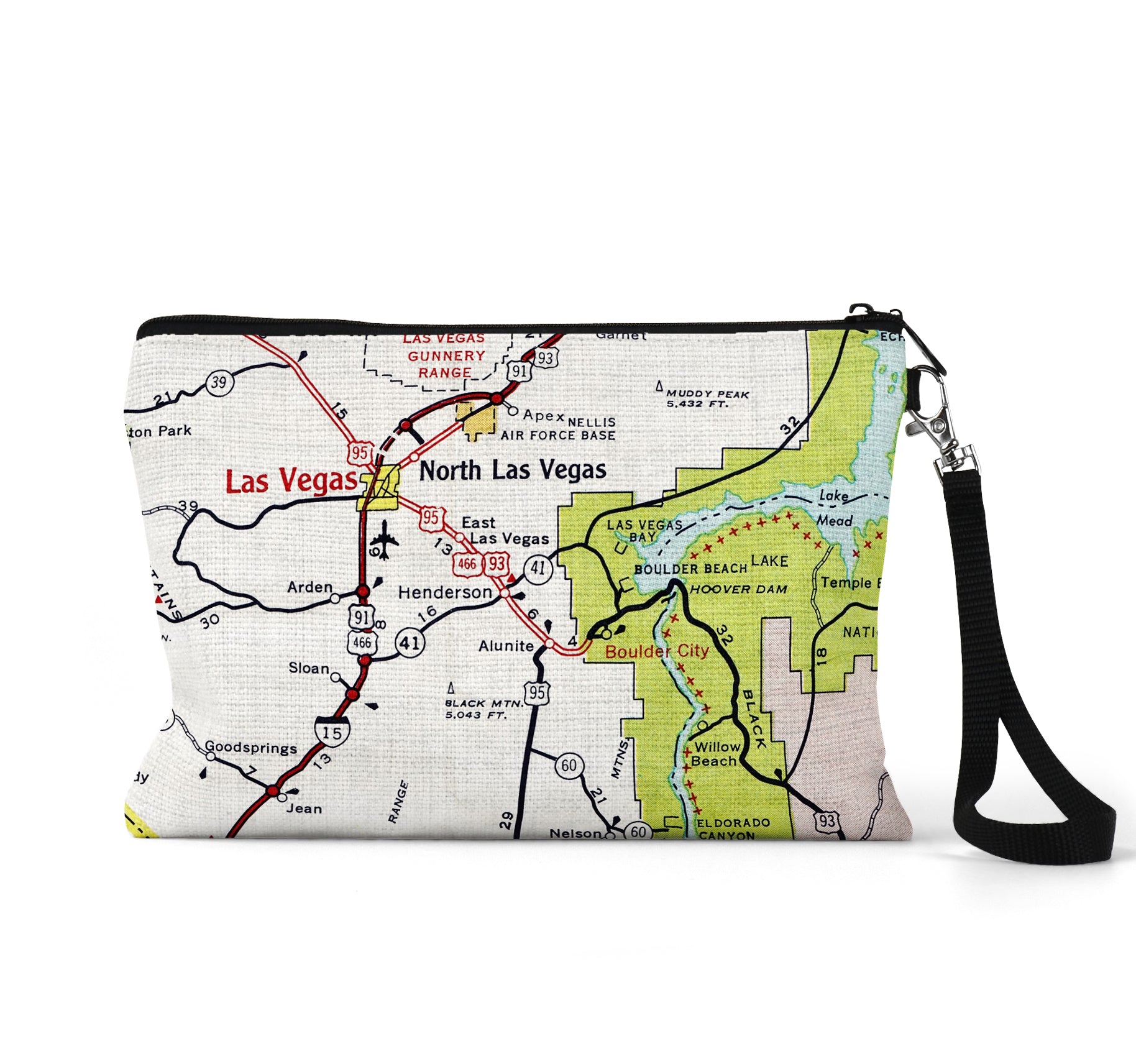 Henderson Nevada map wristlet travel pouch