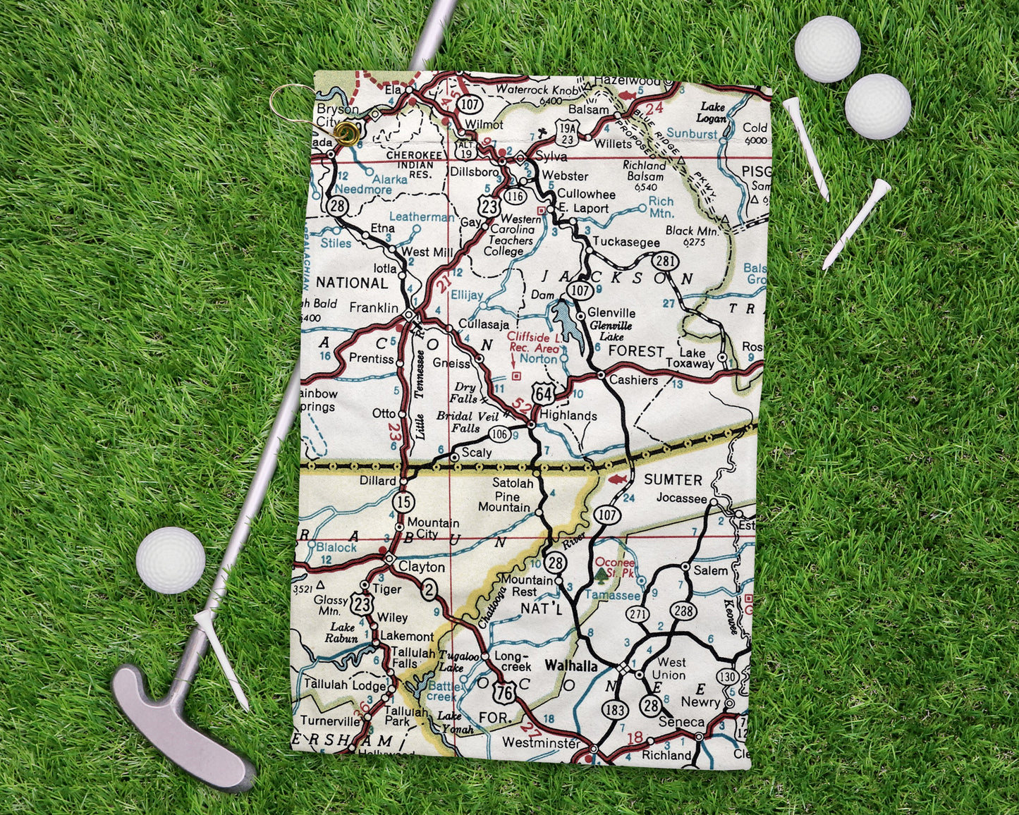 Highlands North Carolina golf towel primary image
